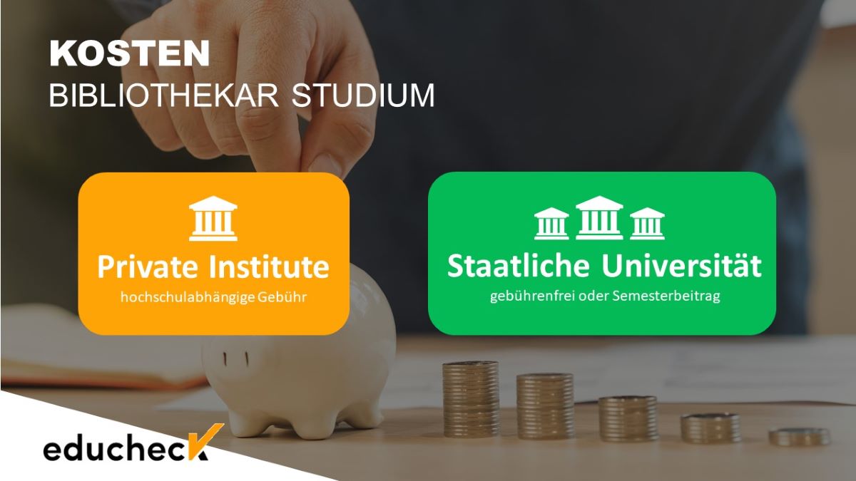 Die Kosten für ein Bibliothekar Studium an privaten oder staatlichen Hochschulen
