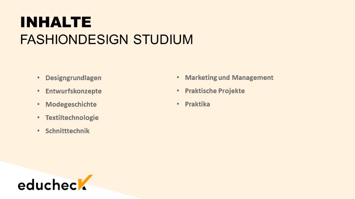 Die Inhalte im Fashion Design Studium als Übersicht