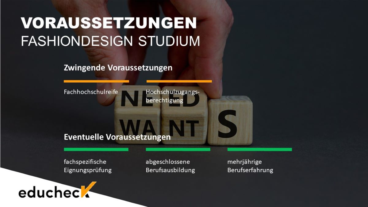 Zwingende und eventuelle Voraussetzungen für ein Fashion Design Studium